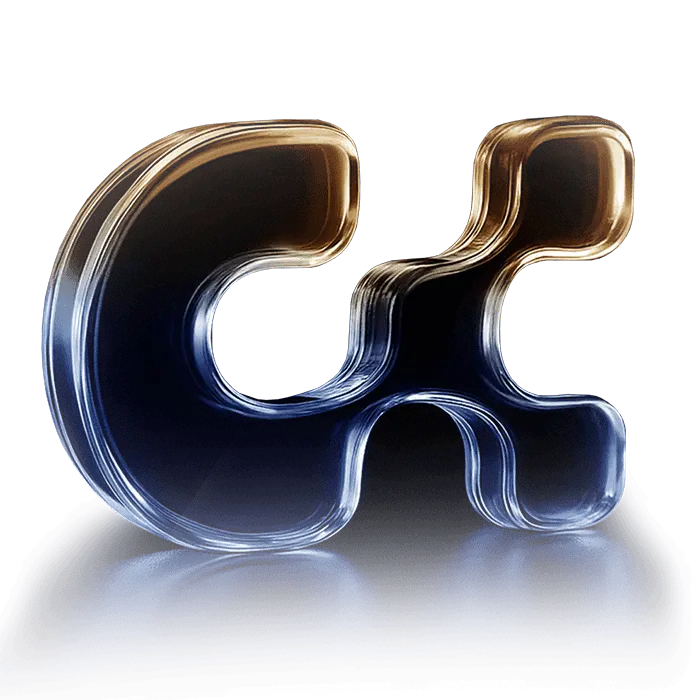 Clix 3D glass logo for header